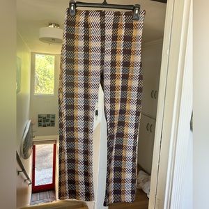 Free People plaid knit work pants